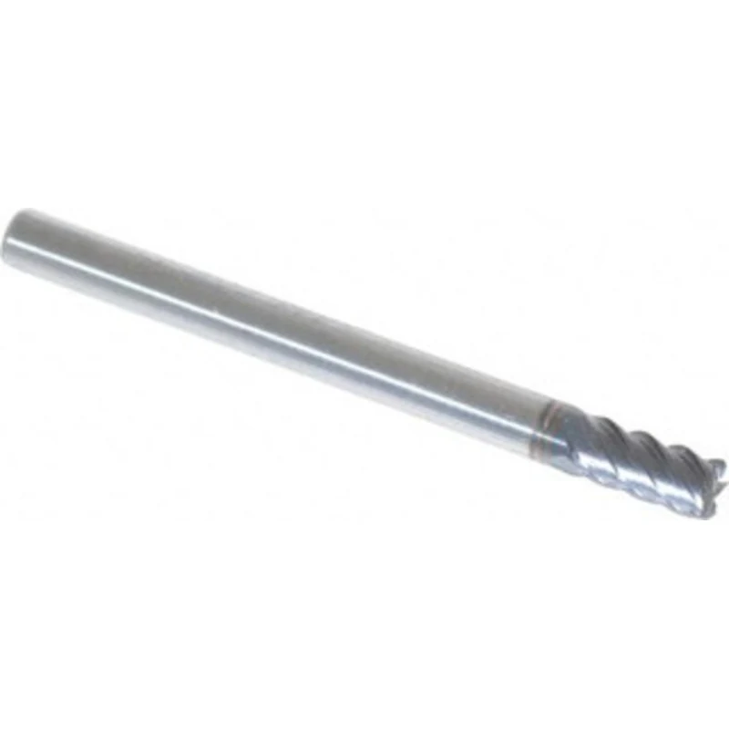 OSG 1/8, 1/4 LOC, 1/8 Shank Diam, 1-1/2 OAL, 5 Flute, Solid Carbide Square End Mill Single End, TiAlN Finish, Spiral ...